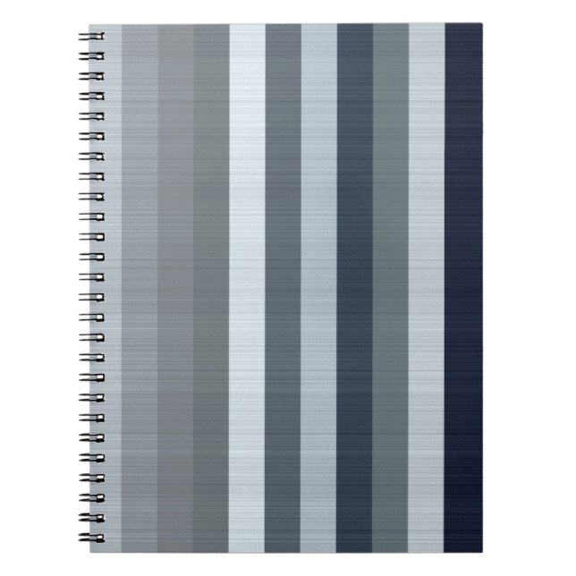 Navy Gray Stripes Notebook (Front)