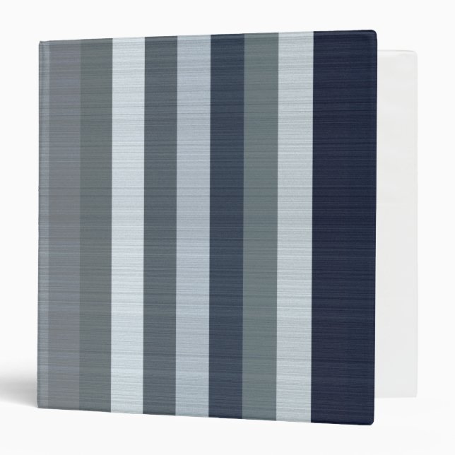 Navy Gray Stripes Throw Pillow  3 Ring Binder (Front/Inside)