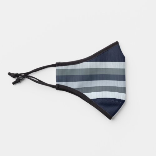 Navy Gray Stripes Throw Pillow Premium Face Mask