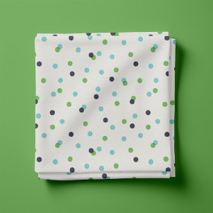 Navy Green and Turquoise Confetti Dots Fabric