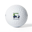 Navy & Green Golf Cart Personalized Golf Balls
