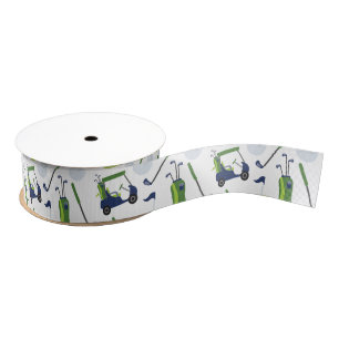 Navy & Green Golf Grosgrain Ribbon