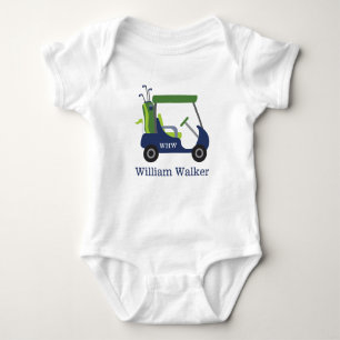 Navy & Green Golf Personalized Baby Bodysuit