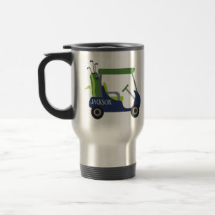 Navy & Green Golf Personalized Commuter Mug