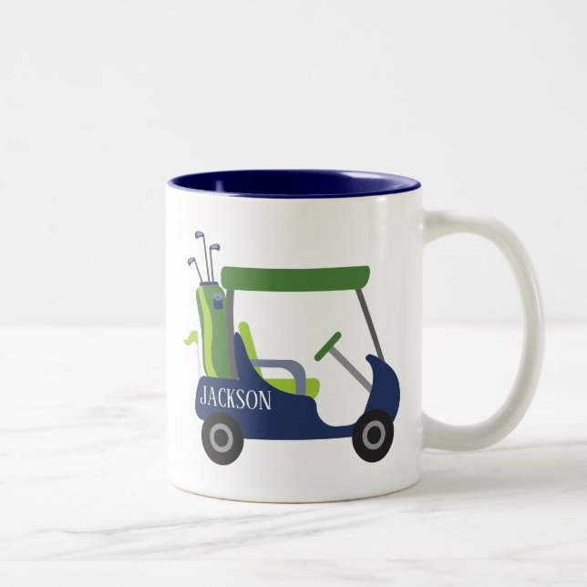 Navy & Green Golf Personalized Mug (Right)