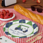 Navy & Green Golf Personalized Party Plates