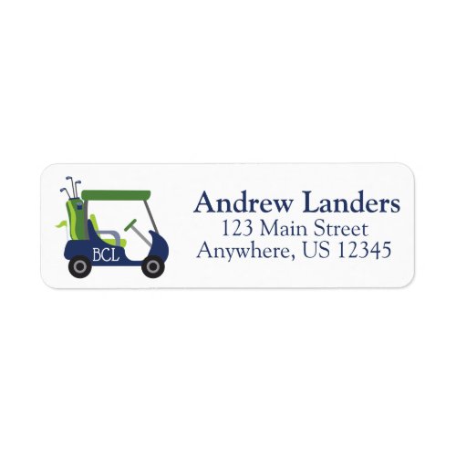 Navy  Green Golf Return Address Labels