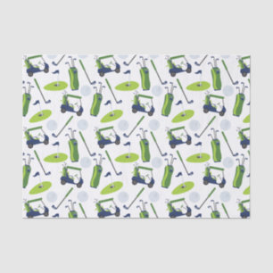 Navy & Green Golf Tissue Paper