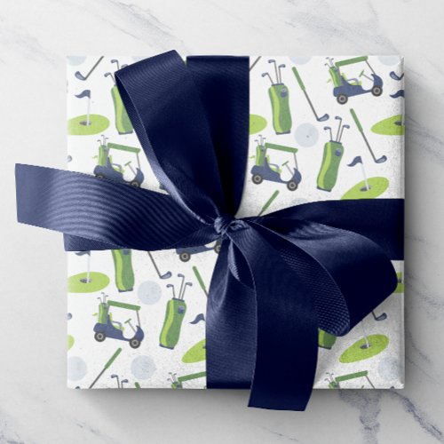 Navy  Green Golf Wrapping Paper