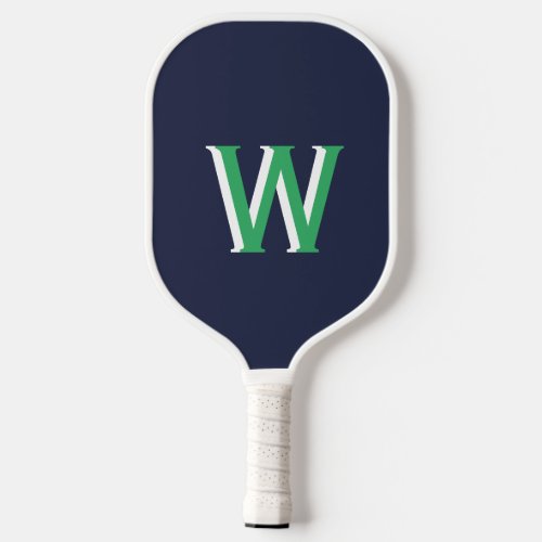 Navy Green Monogram Pickleball Paddle