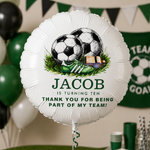 Navy green Soccer Kids Watercolor Balloon