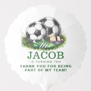 Navy green Soccer Kids Watercolor Balloon