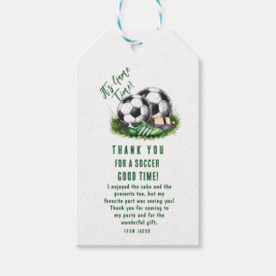 Navy green Soccer Kids Watercolor Gift Tags