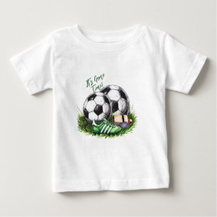 Navy green Soccer Kids Watercolor photo Baby T-Shirt