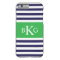 Navy Green Stripes Monogram