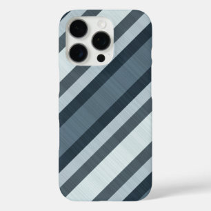 Navy Grey Gray Stripes iPhone 16 Pro Case
