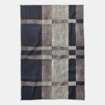 Navy &amp; Grey Stripe Box Pattern Kitchen Towels