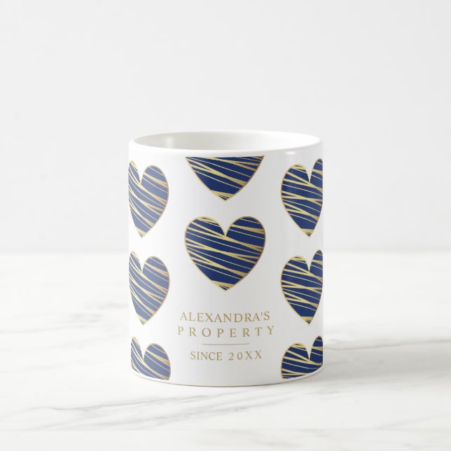 Navy Heart Best Friends All Occasion  Coffee Mug (Center)