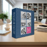 Navy & Hot Pink Instagram 5 Photo Collage Monogram<br><div class="desc">Add square photos to create a unique and personal gift. A fun way to make a trendy keepsake. If you need to adjust the pictures,  click on the customize tool to make changes.</div>