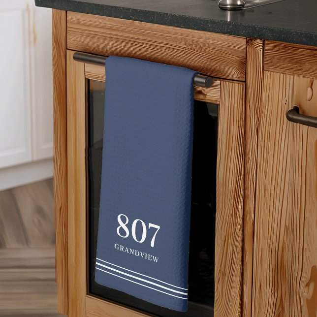 Navy | House Number & Street Name Kitchen Towel (Creator Uploaded)