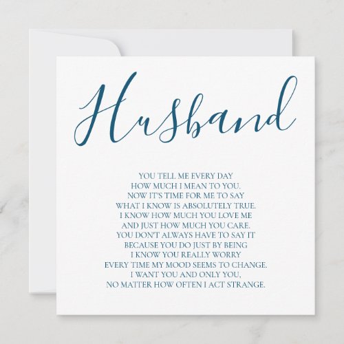 Navy Husband poem from wife Card