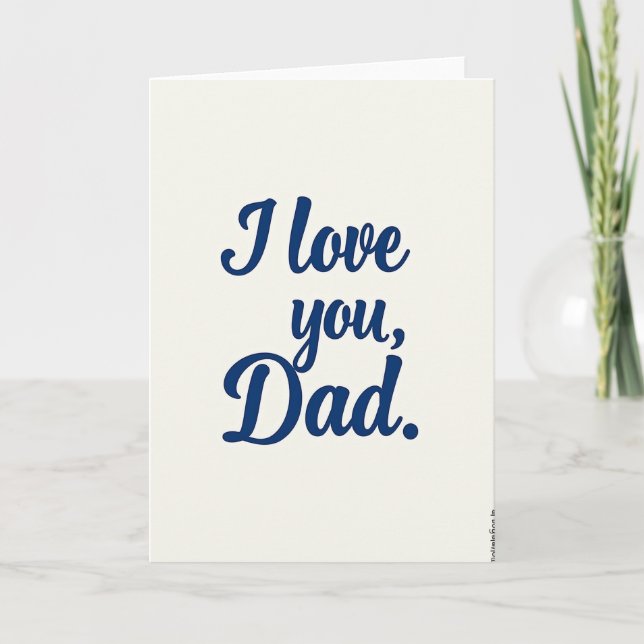 Navy I Love You Dad Card (Front)