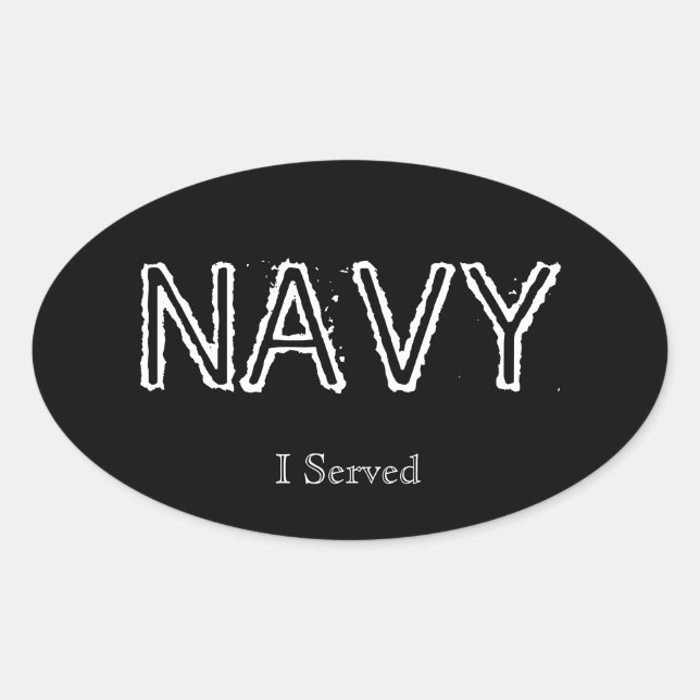 Navy "I served" Oval Sticker (Front)