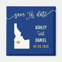 Navy Idaho Wedding Save the Date Map