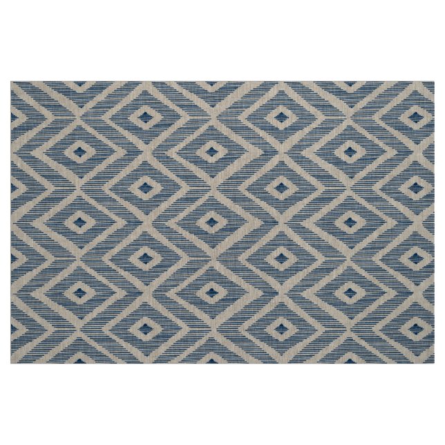Navy Ikat on natural linen Fabric (Fat Quarter)