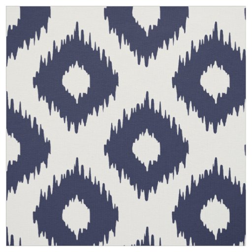 Navy Ikat Pattern Fabric