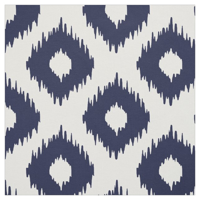 Navy Ikat Pattern Fabric (Swatch)