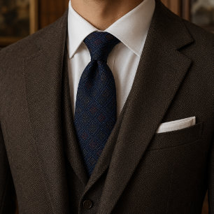 Navy Imperial Dobby Jacquard Neck Tie