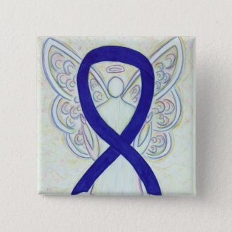 Navy, Indigo, Dark Blue Awareness Ribbon Angel Pin