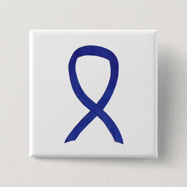 Navy, Indigo, Dark Blue Awareness Ribbon Pin (Front)