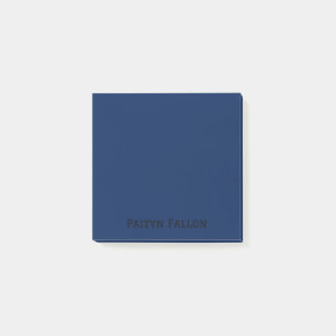 Navy Indigo Professional Minimalist Black Script Post-it Notes