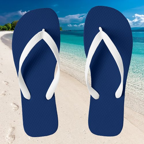 Navy Indigo Solid Color  Classic and Elegant Flip Flops