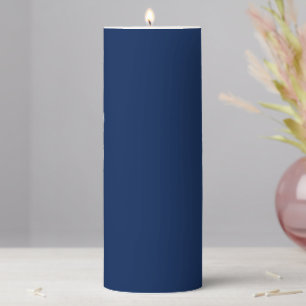 Navy Indigo Solid Color Classic and Elegant Pillar Candle