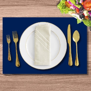 Navy Indigo Solid Color Classic and Elegant Placemat
