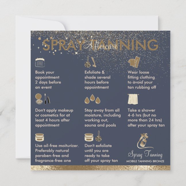 Navy Instruction Tips Spray Tan Aftercare Body Invitation