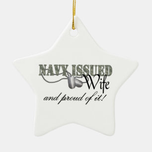 Navy Issued Wife Ceramic Ornament