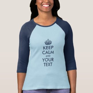 NAVY KEEP CALM AND YOUR TEXT T-Shirt