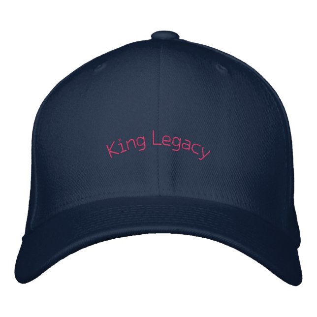 Navy King Legacy Premium Wool-Hat Flexfit Trucker  Embroidered Baseball Cap (Front)