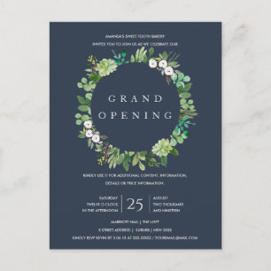 NAVY KRAFT FOLIAGE FRAME GRAND OPENING CEREMONY POSTCARD
