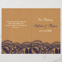Navy Lace and Kraft Paper Wedding