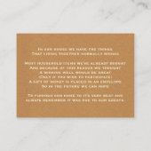 Navy Lace and Kraft Paper Wedding Enclosure Card (Back)