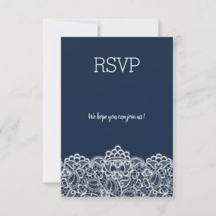 Navy lace elegant all event rsvp response