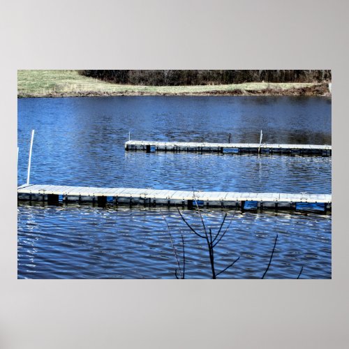 Navy lake in blue poster