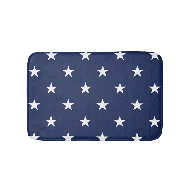 Navy Large Stars Bath Mat (Front)