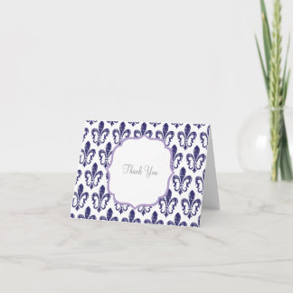 Navy/Lavender Thank You Card