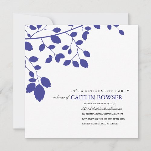 Navy Leaves Retirement Party Invite